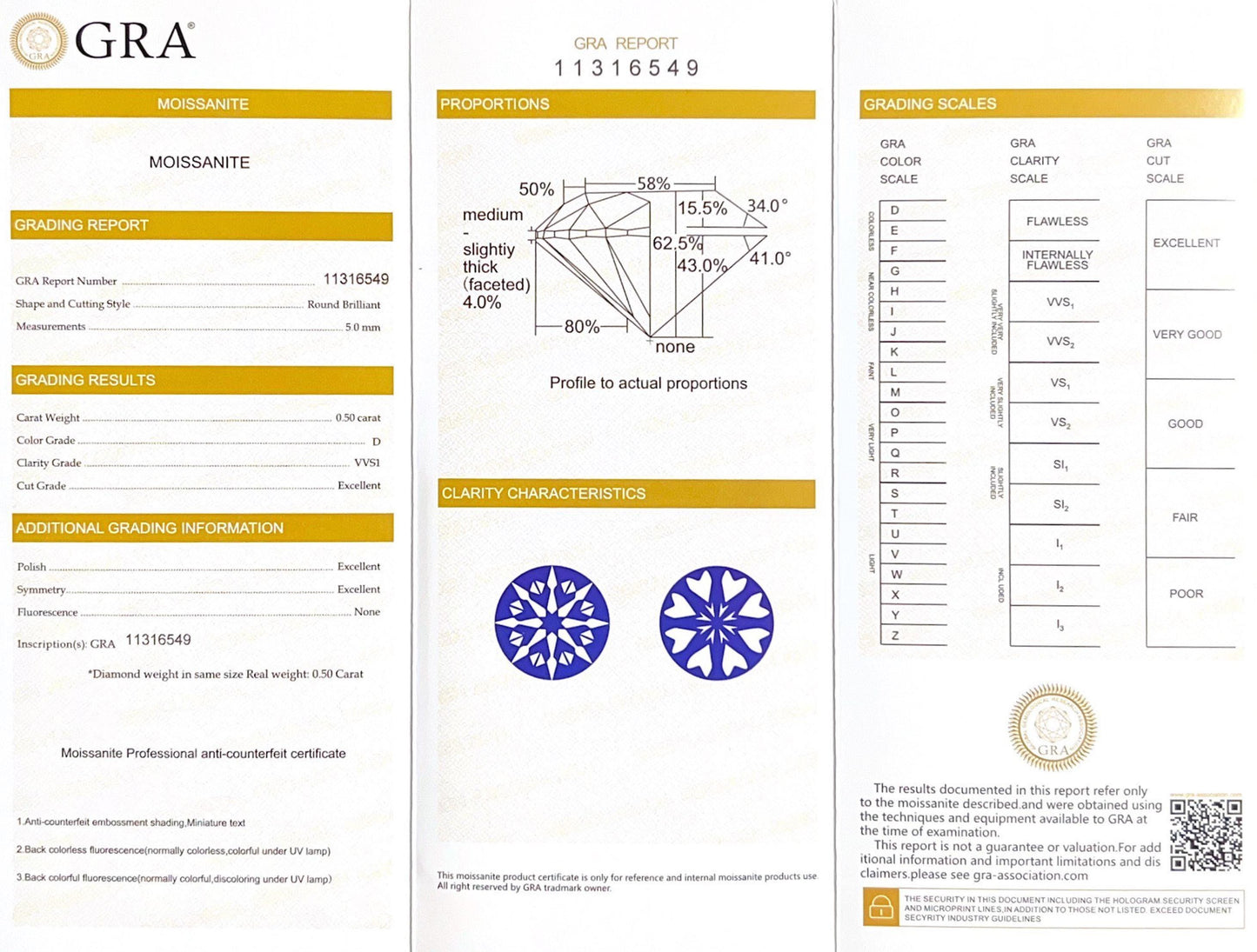 1Ct Moissanite Engagement Ring: Six Prong Sterling Silver Solitaire