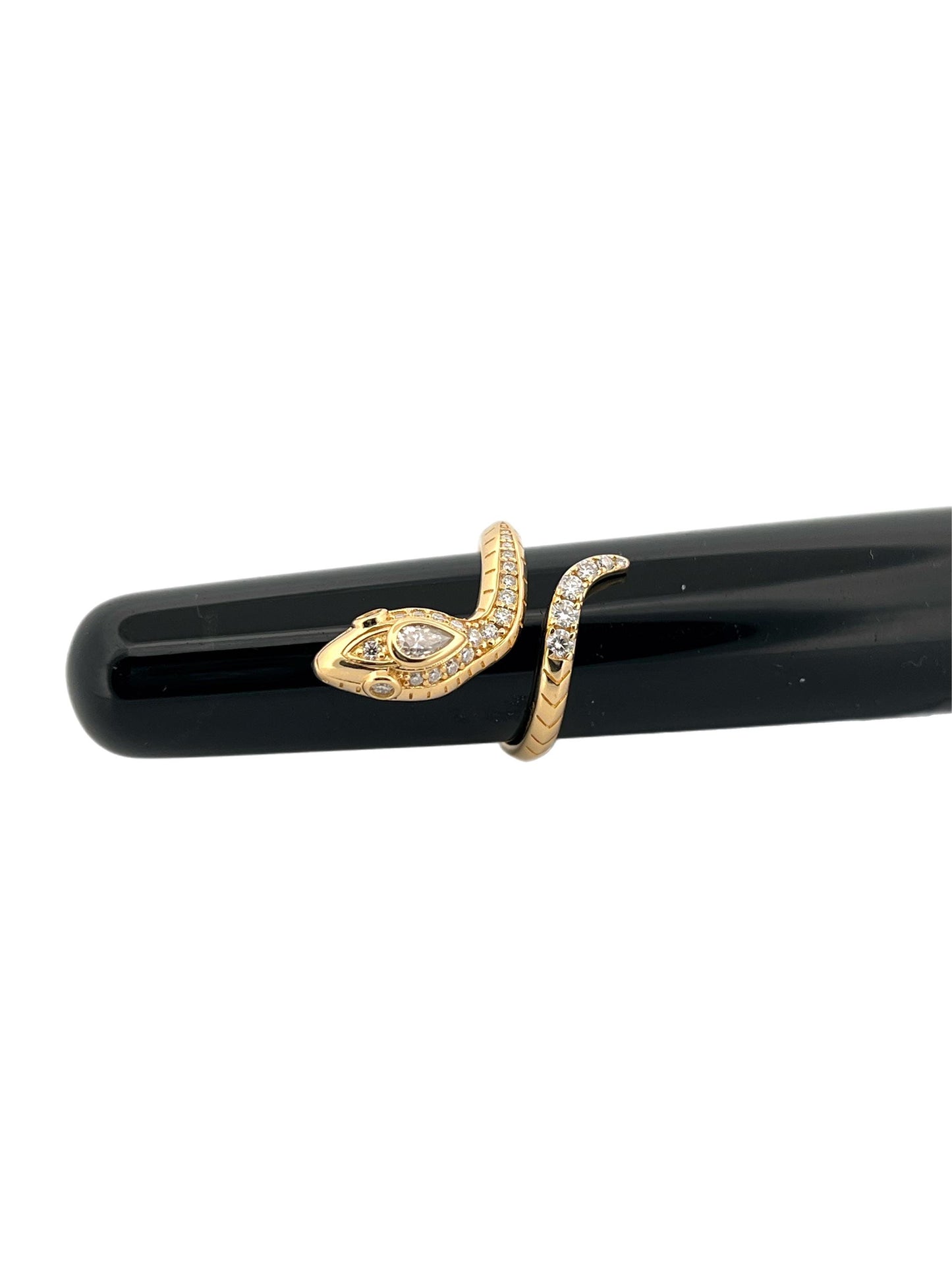 Moissanite Snake Ring: 18K Gold Plated Sterling Silver Serpent Cocktail Ring