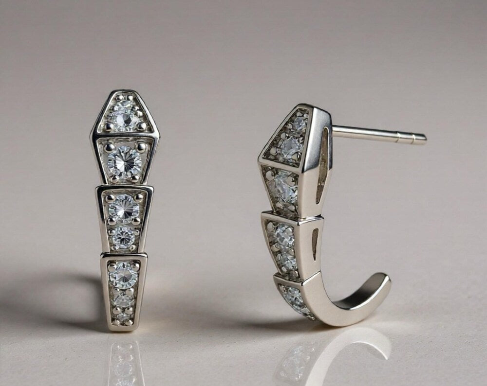 Certified Moissanite Serpenti Earrings