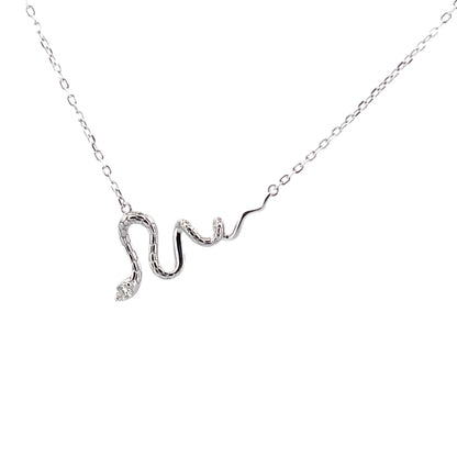 14K Gold Moissanite Snake Pendant: Sterling Silver Serpent Necklace