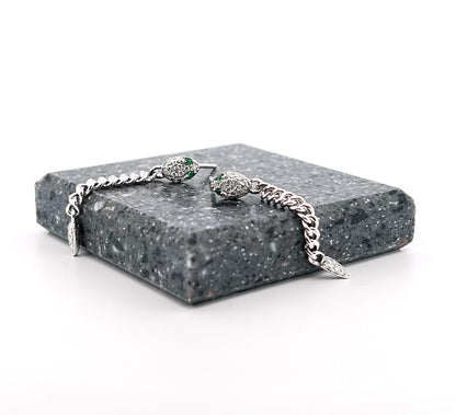 Moissanite Snake Earrings: 18K Gold Emerald Sterling Silver Dangles