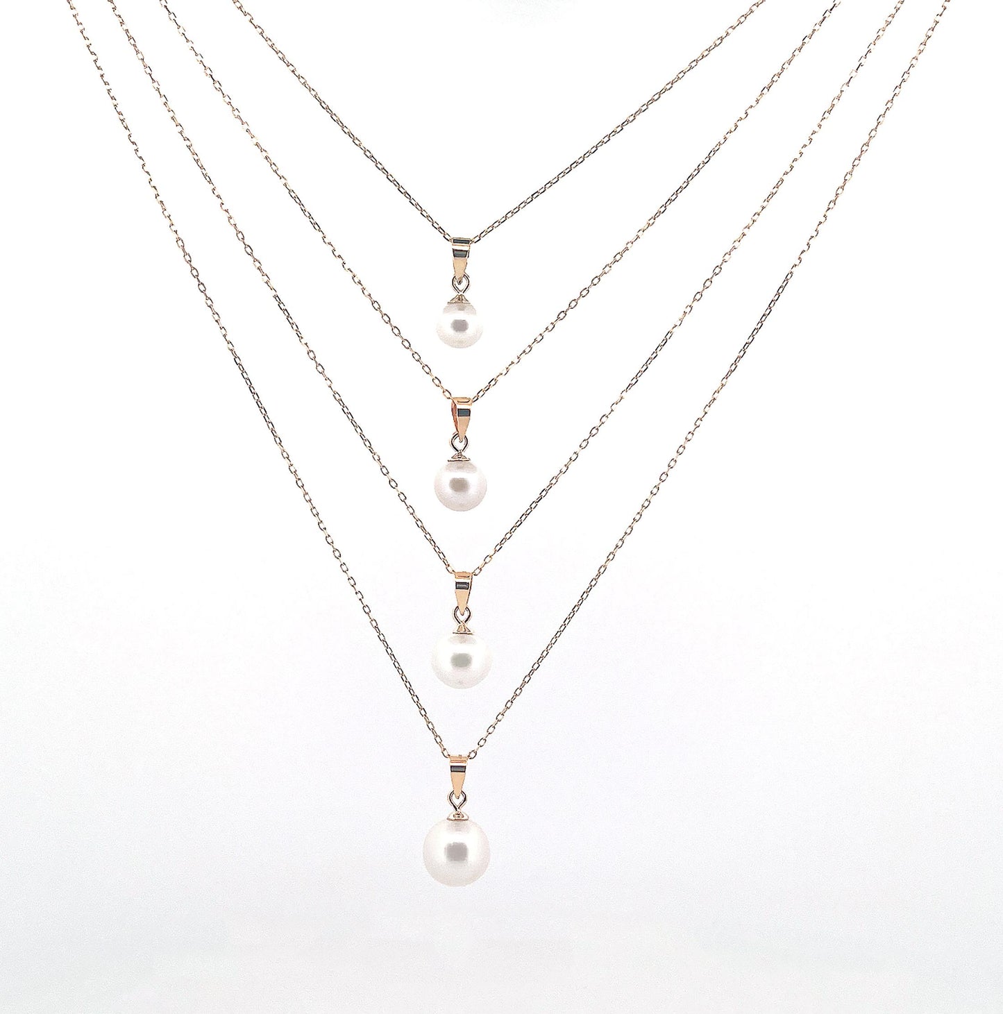 14K Gold Freshwater Pearl Pendant Necklace: AAA Cultured Pearl