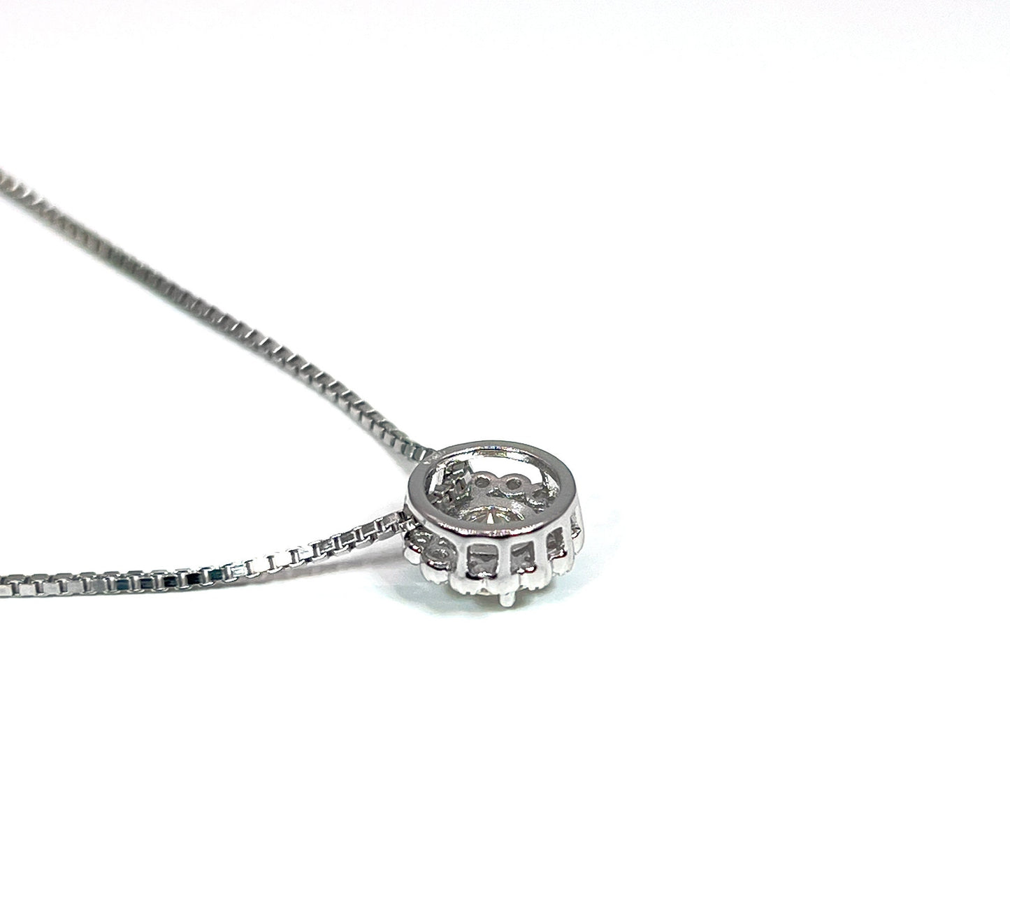 Moissanite Halo Necklace: 1.5Ct Sterling Silver Cluster Pendant