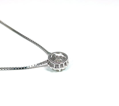Moissanite Halo Necklace: 1.5Ct Sterling Silver Cluster Pendant