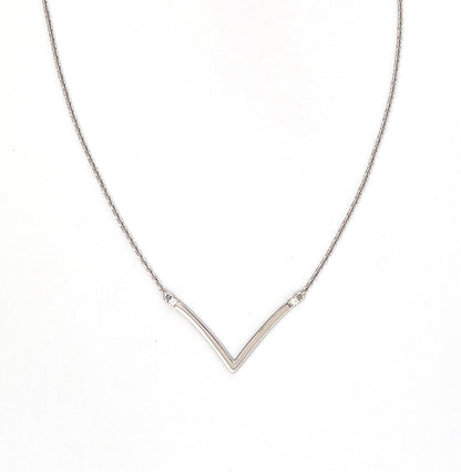Moissanite V-Necklace: 18K Gold Plated Sterling Silver Chevron Necklace
