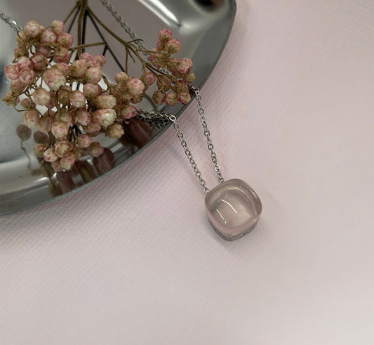 Rose Quartz Sterling Silver Necklace: Handmade Gemstone Pendant