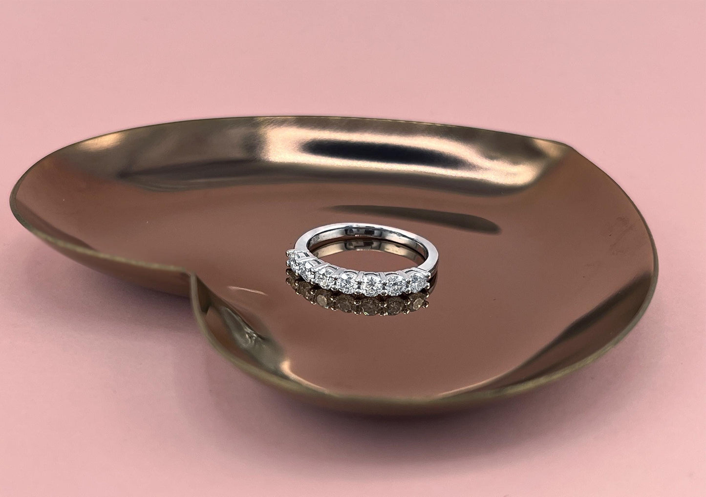 VVS1 Moissanite Wedding Ring: Rhodium Plated Sterling Silver Anniversary Band