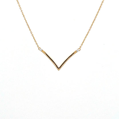 Moissanite V-Necklace: 18K Gold Plated Sterling Silver Chevron Necklace