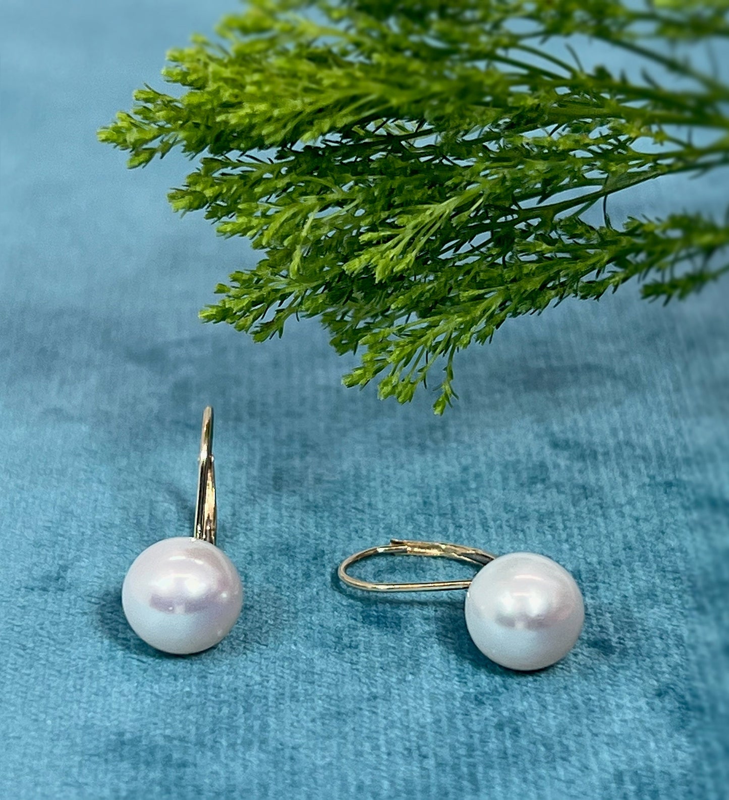 14K Gold Freshwater Pearl Earrings: Handcrafted Dangle Lever Backs