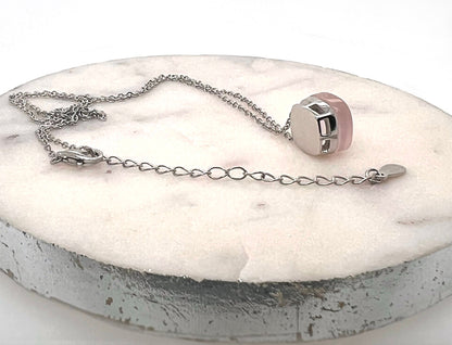 Rose Quartz Sterling Silver Necklace: Handmade Gemstone Pendant