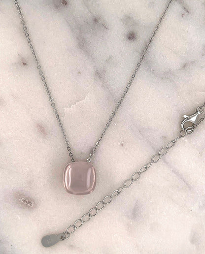Rose Quartz Sterling Silver Necklace: Handmade Gemstone Pendant