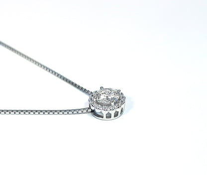 Moissanite Halo Necklace: 1.5Ct Sterling Silver Cluster Pendant