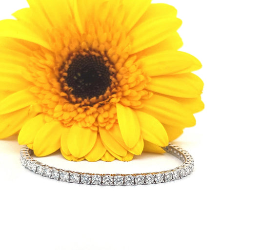 4 CT Certified Moissanite Tennis Bracelet: Rhodium Plated Sterling Silver, 6.5 in