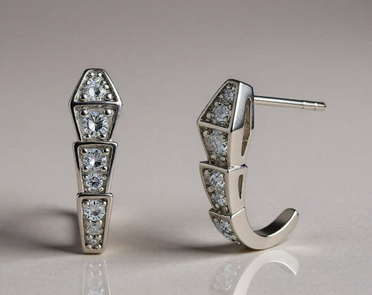 Certified Moissanite Serpenti Earrings